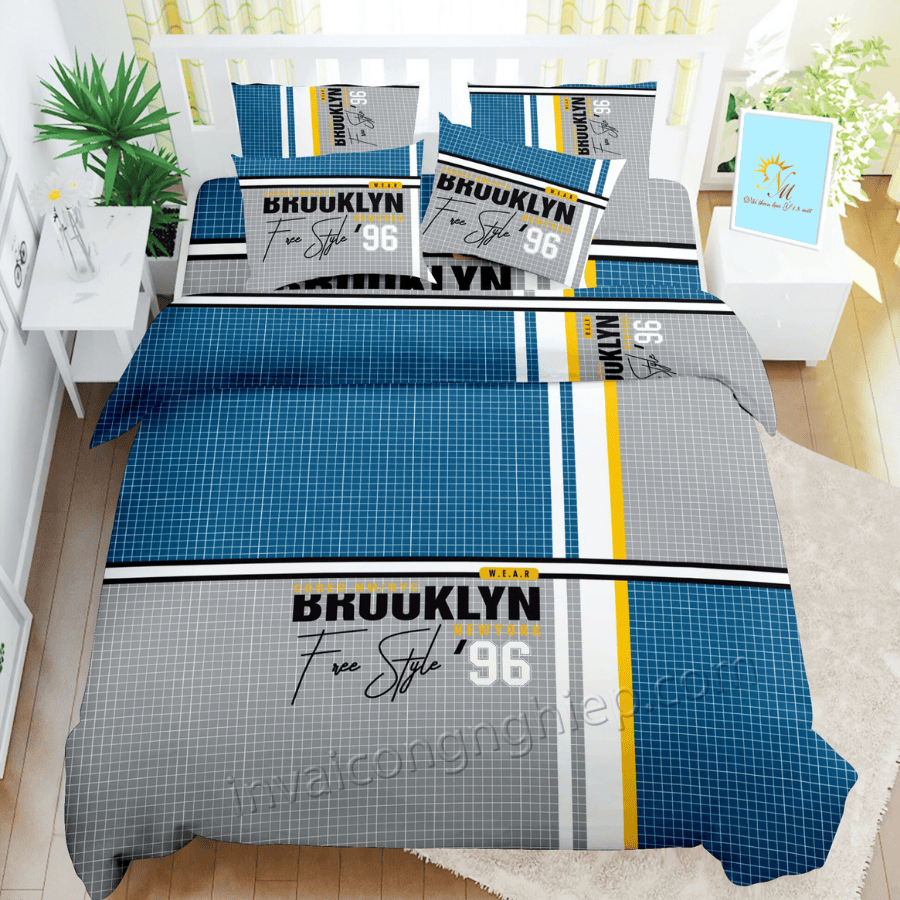 in chăn ga đệm hoạ tiết